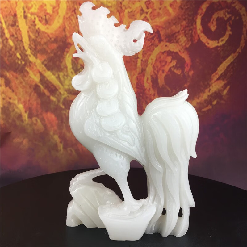 生肖鸡摆件办公室桌面客厅中式店铺开业乔迁送礼 高20厘米一只招财鸡