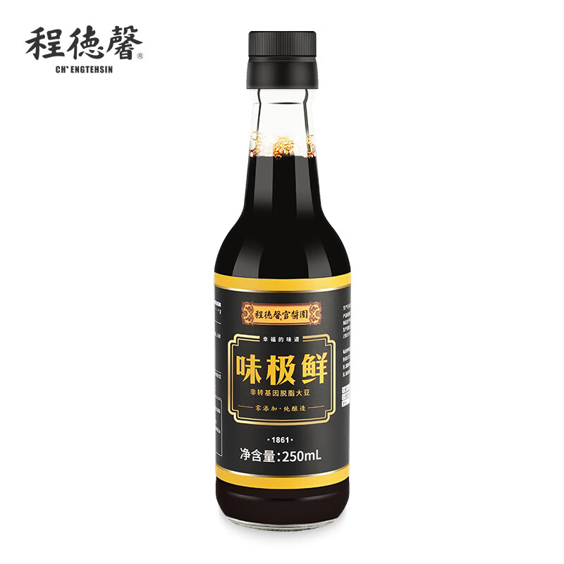 程德馨 味极鲜酱油 调味酱油 零添加特级生抽酱油 纯酿造 非转基因 250ml 味极鲜1瓶