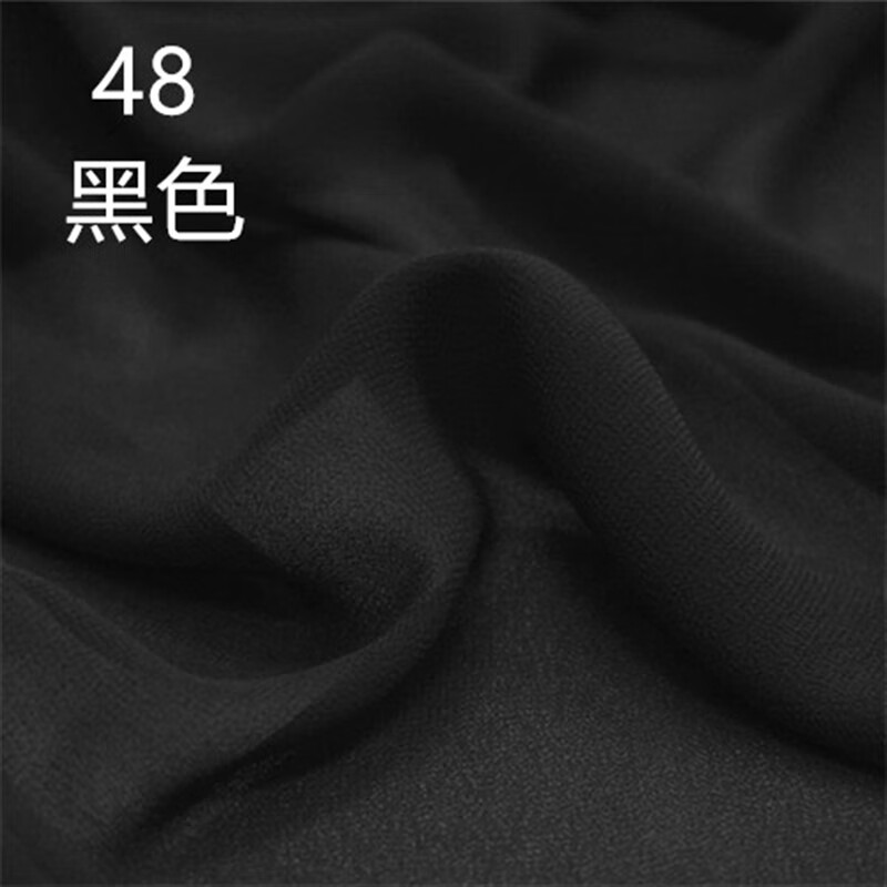 复合丝面料 薄纱乔其纱 服装连衣裙布 黑色