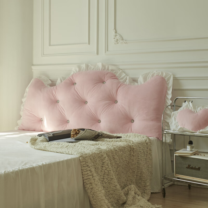 zj安娜公主靠垫-粉色 长90x高50x厚15cm( 绑带  抱枕)