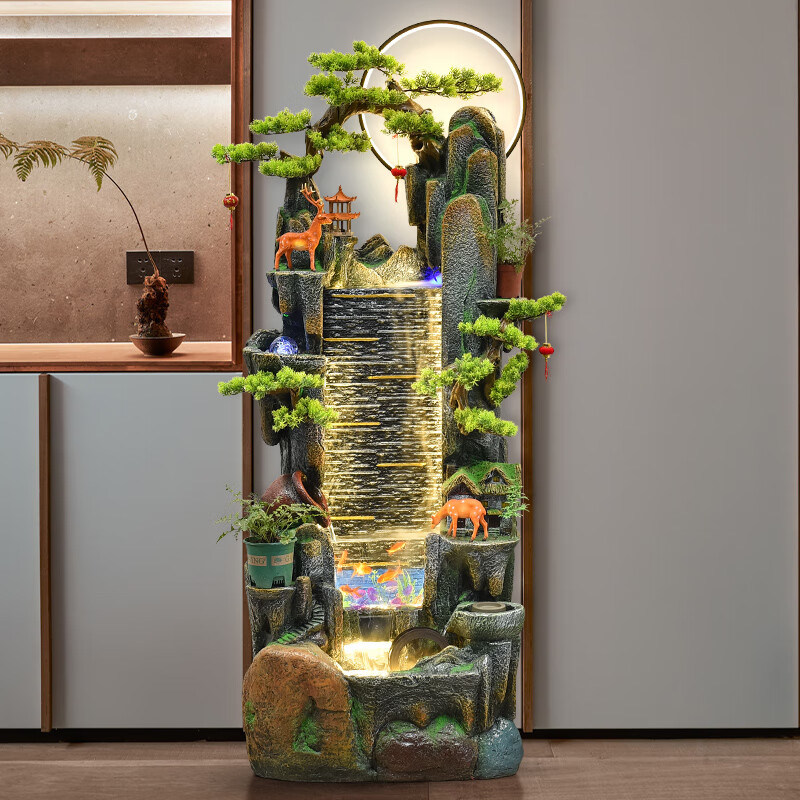 水源工坊 落地假山流水景观室内客厅玄关办公室大堂庭院装饰鱼池摆件
