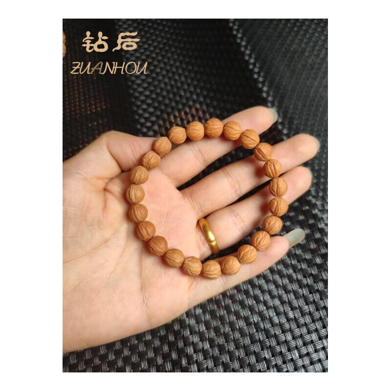 钻后小金豆百年难遇正圆小桃核手串脖挂手持龙纹桃核一个月就上色 上色极快甩大众款几条街 10mm
