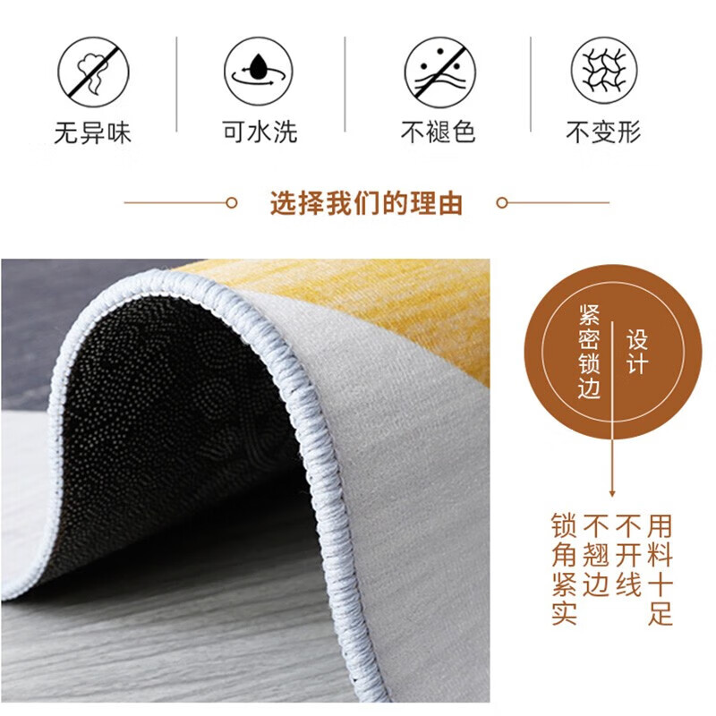 季象客厅地毯家用卧室茶几高级感免洗毯子现代简约轻奢满铺可擦可定制 FS-T139 160X230cm【适合2-3人沙发】