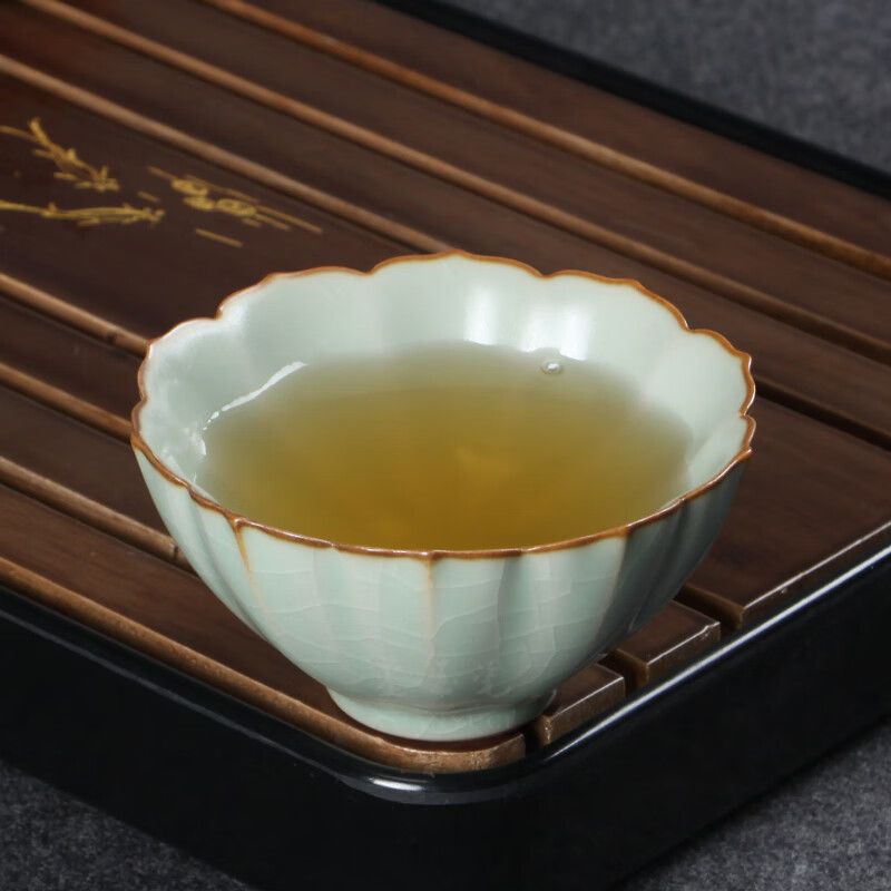 銮玉瓷汝窑主人茶杯可养开片汝瓷功夫陶瓷茶具专用品茗单杯/优昙杯