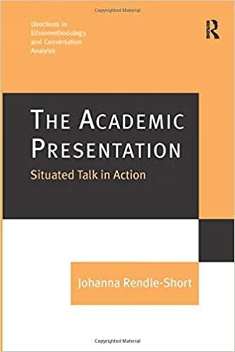 预订 the academic presentation: situated talk in action