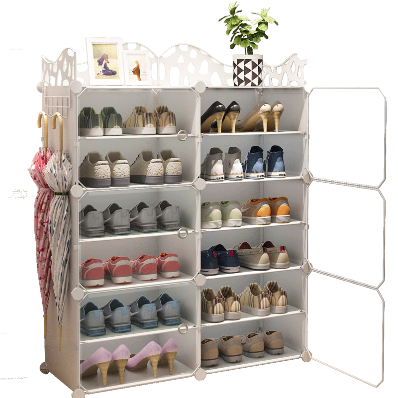 蔻丝大容量鞋子架子鞋柜多层简易门口防尘小收纳架 2列9层