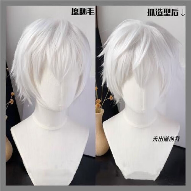 佰絲堂【官網(wǎng)直售】cosplay洋氣假頭套男短直發(fā)帥氣仿真白毛凪誠(chéng)士郎動(dòng)漫劉海 長(zhǎng)發(fā)長(zhǎng)發(fā)(玫瑰網(wǎng))凪誠(chéng)士郎 ’ 短發(fā) 假發(fā)加發(fā)網(wǎng)