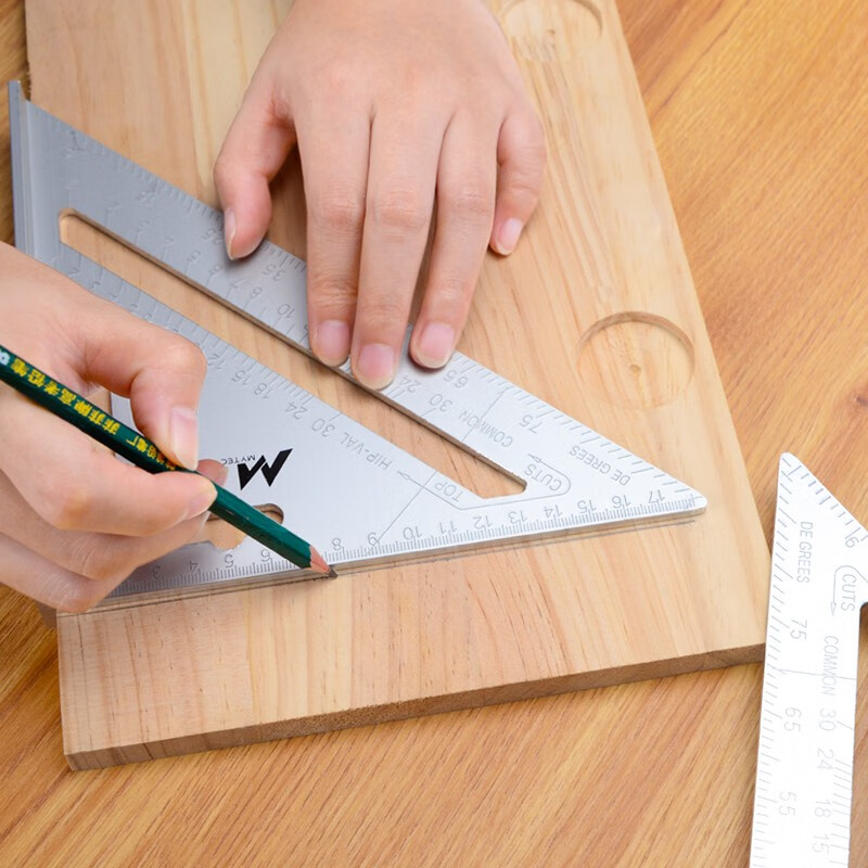 大号90度高精度宽座角尺加厚测量工具大全 铝合金三角尺(公制小号)