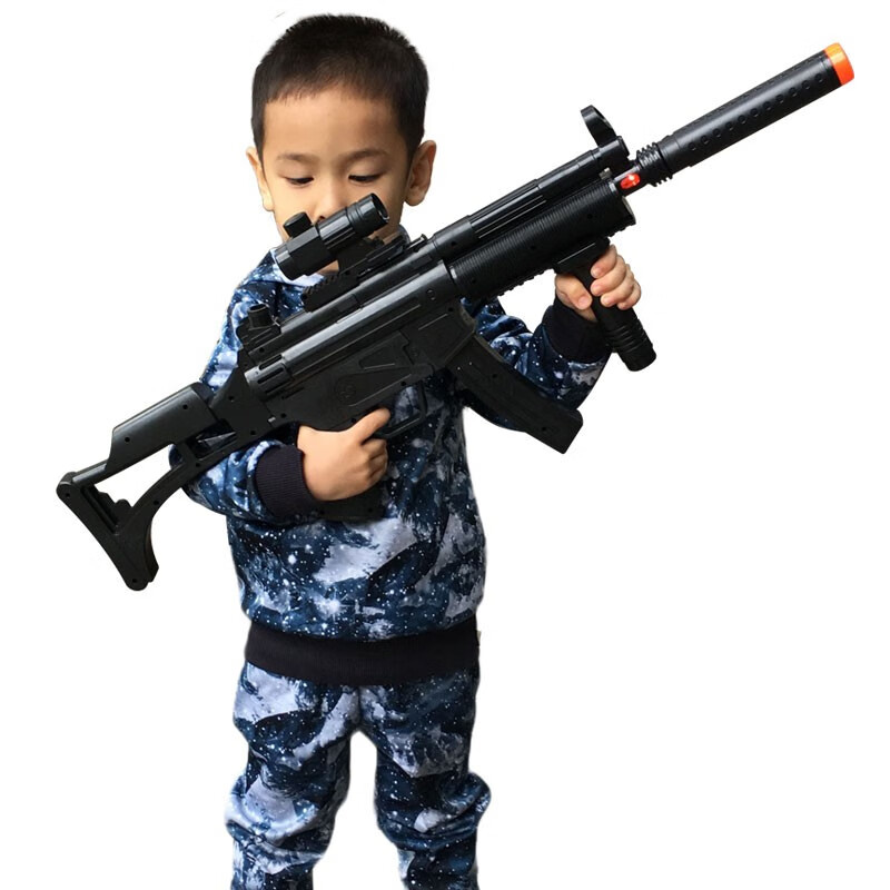 集星 玩具枪 声光儿童小男孩宝宝电动红外线冲锋枪机关枪 8013(充电电池+充电器)