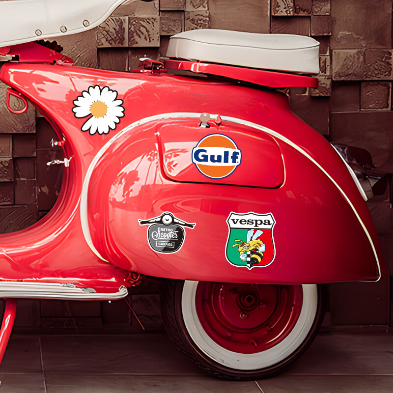 vespa维斯帕gts300春天150踏板车装饰贴纸摩托车改装反光车贴防水 mt