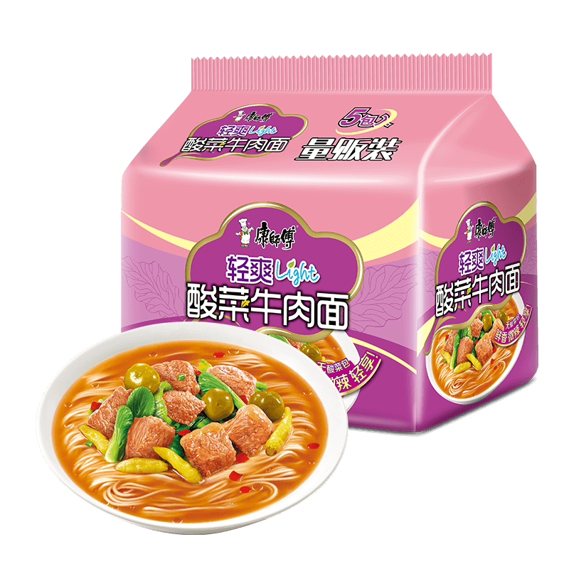 康师傅 方便面 经典系列1倍半泡面红烧牛肉袋面整箱装大克混合口味大