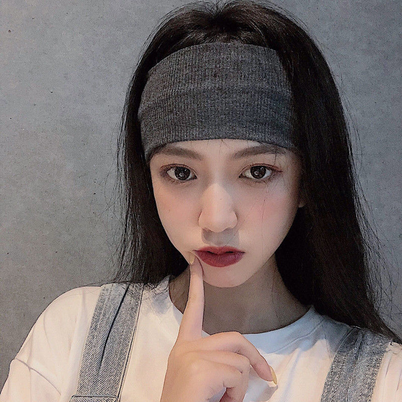 宽版纯棉透气弹力产妇头巾网红束发头带孕妇坐月子帽防风保暖头箍 深灰(透气高弹性) 一条装