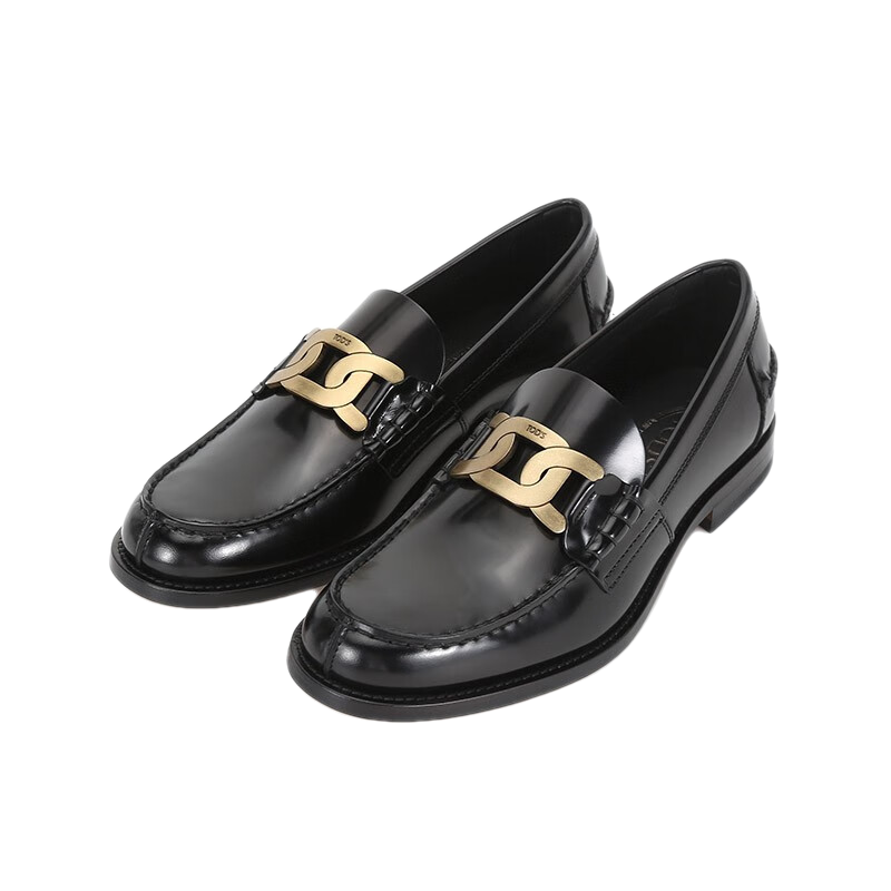托德斯（TOD’S ）新品 男士经典麻花扣饰商务休闲乐福鞋单鞋皮鞋复古小皮鞋 XXM26C0EO41AKTB999 黑色 40 /品牌原码 6