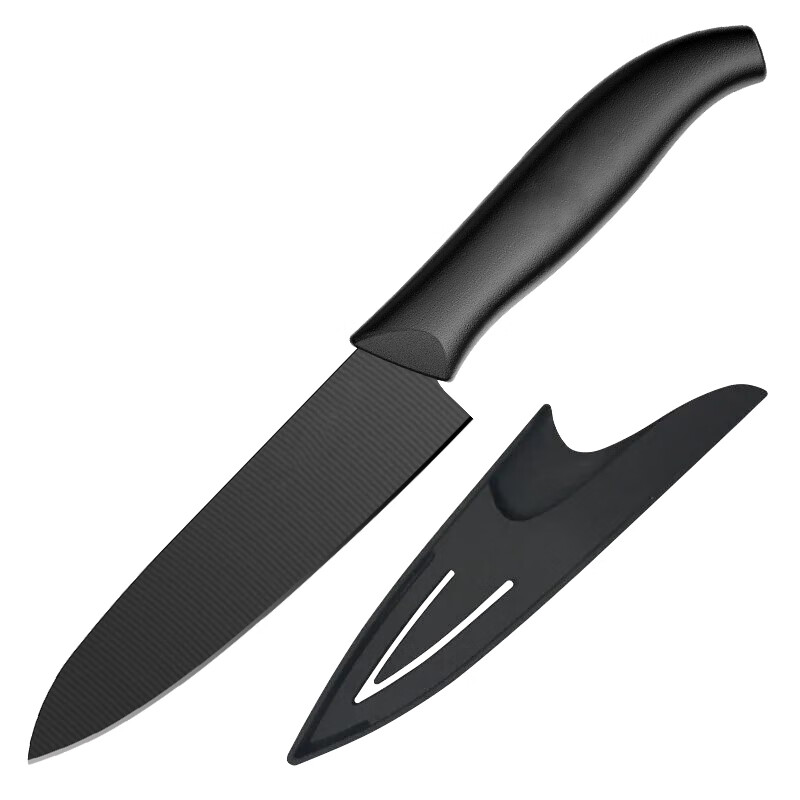 NIVORCE陶瓷刀6英寸黑刃陶瓷厨师刀宝宝辅食刀水果刀带刀鞘无需磨刀E6B-B