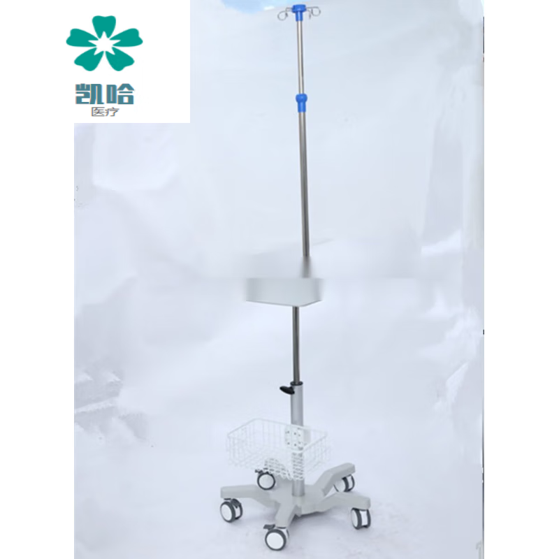 高流量呼吸机推车带吊瓶架铝合金移动输液架输液泵注射泵医用台车