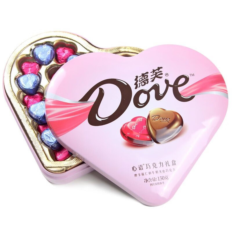 德芙巧克力心语150g心形单盒礼盒装婚庆送女友礼物浪漫表白糖果零食品