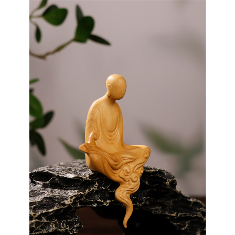 小叶黄杨木浮云无相天然实木雕刻客厅书架桌面装饰创意摆件工艺品
