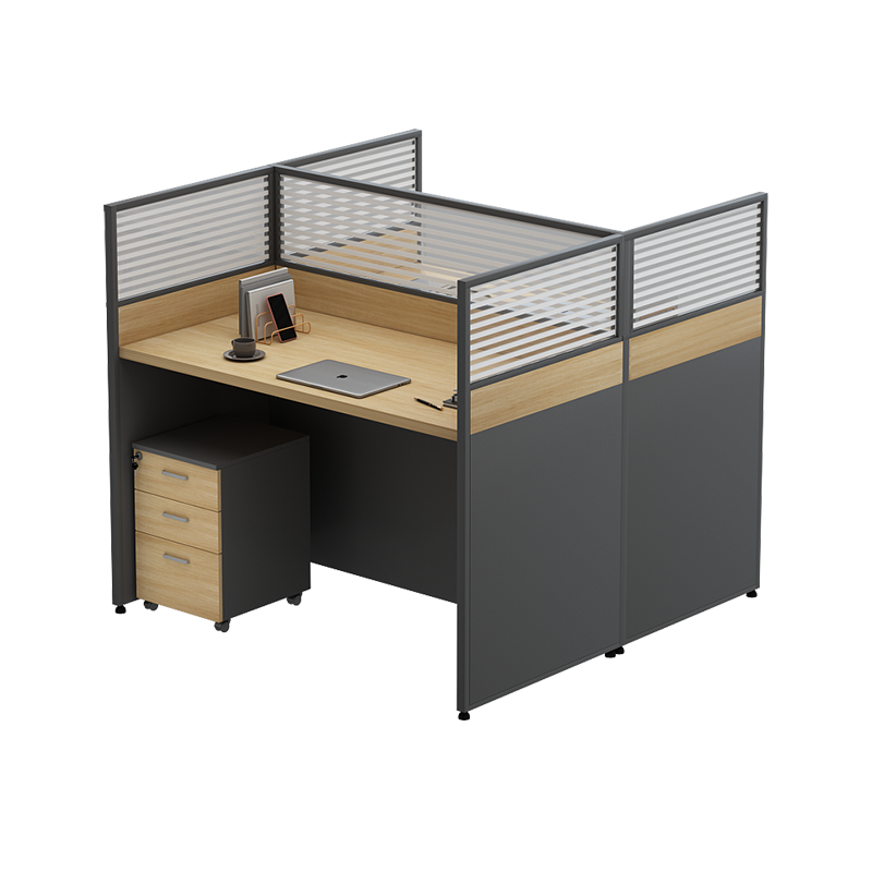 信京 办公桌椅组合办公桌职员工位屏风电脑桌简约现代 工字型两人位(含柜不含椅)