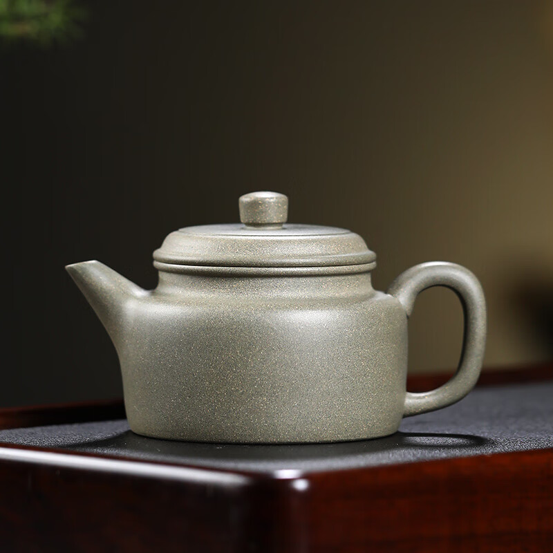 吉羊 宜兴紫砂壶纯手工茶壶紫砂茶具 原矿青段泥剑流德钟壶160ml