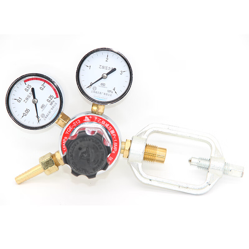 驭舵yqe-213乙炔减压器气体钢瓶减压阀压力表上海减压器厂上海牌上减