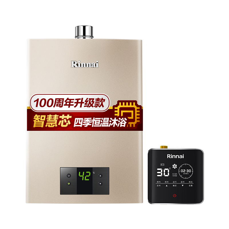 林内（Rinnai）16升燃气热水器+循环泵 零冷水套装升级恒温芯家用强排式JSQ31-C05+SG 天然气