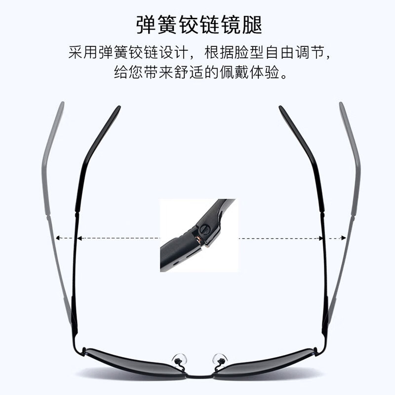 雷米(Leimi)日夜两用变色太阳眼镜男士墨镜开车驾驶专用眼睛潮2023新款偏光镜 黑色框 黑灰偏光片