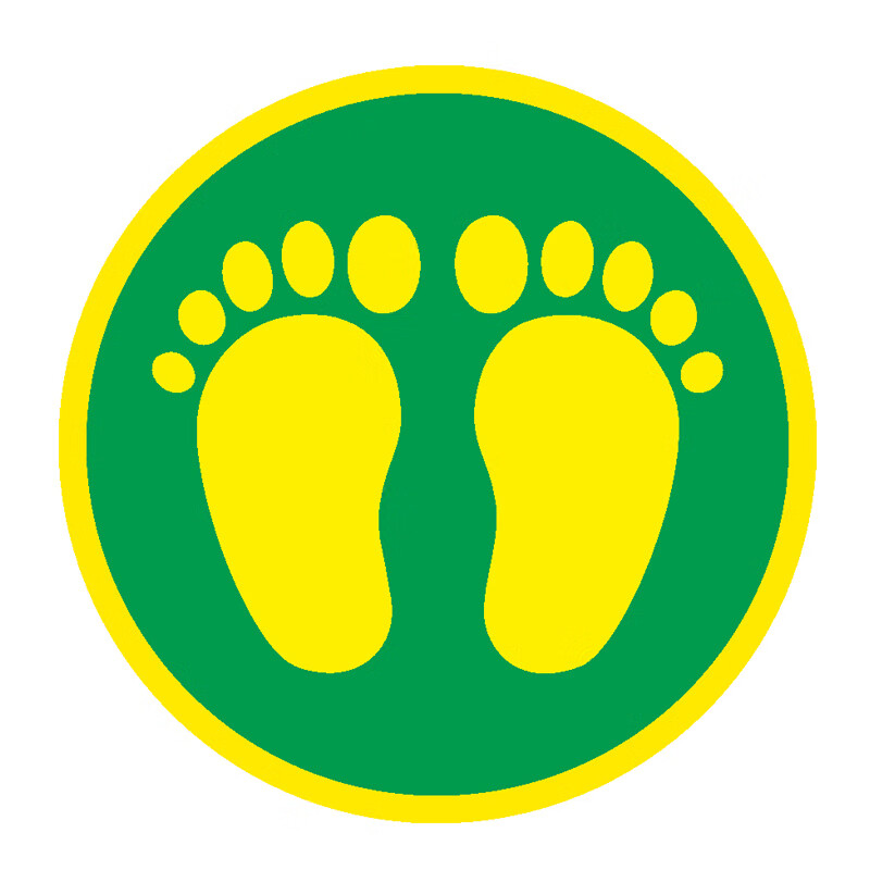 庄太太 工厂车间地面安全标识贴耐磨警示牌贴纸 脚丫定点30x30cmztt