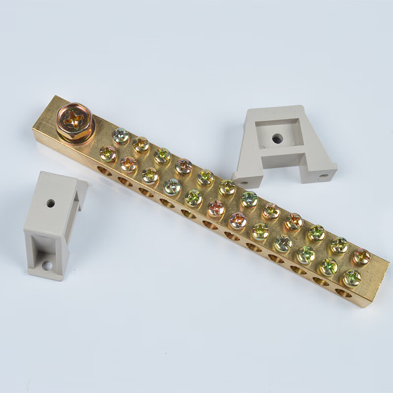 山头林村12*18接地铜排双排接地排12孔地线端子机柜配电箱零地排接地