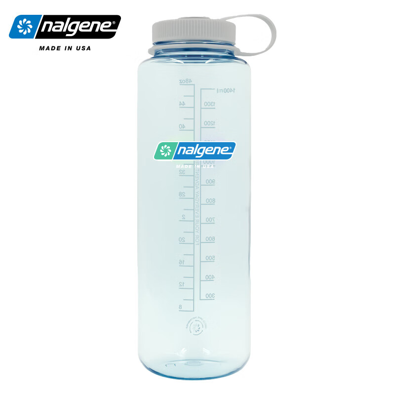 乐基因（nalgene）美国运动塑料杯子tritan 户外健身凉水桶 超大容量便携防漏1.5L 2020-0548水蓝绿 1.4L