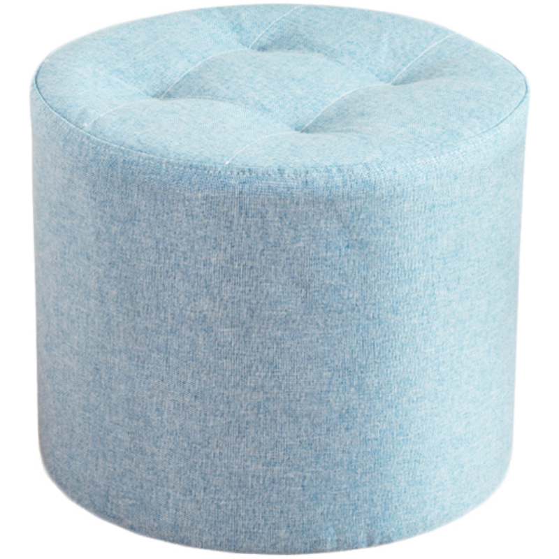 菲达森 布艺小凳子家用创意圆凳客厅沙发凳矮板凳实木脚凳坐墩换鞋凳 深灰色 直径32*高35cm