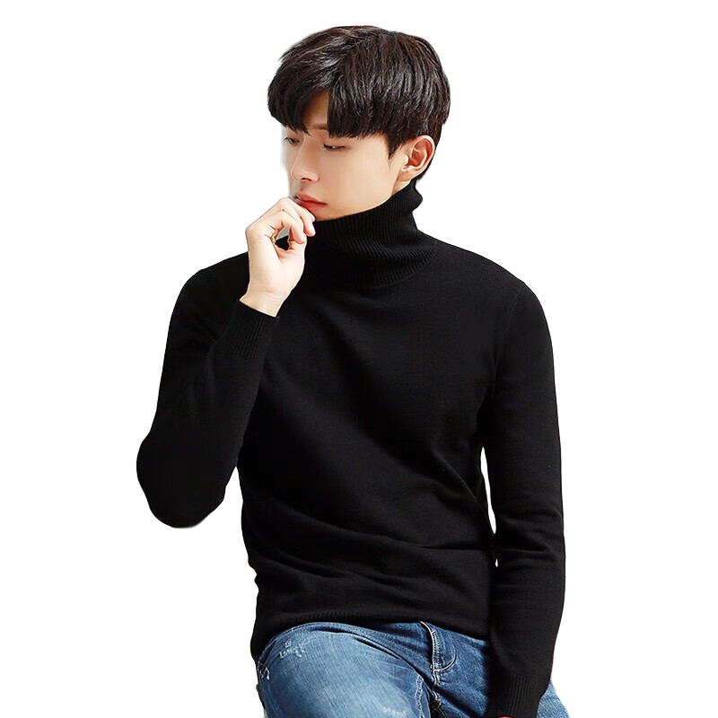 百亿补贴:真维斯(JEANSWEST)毛衣男秋冬新款针织衫青少年针线衫内搭保暖百搭纯色打底衫毛线衫 黑(高领毛衣) XL(推荐130-150斤)52.9元