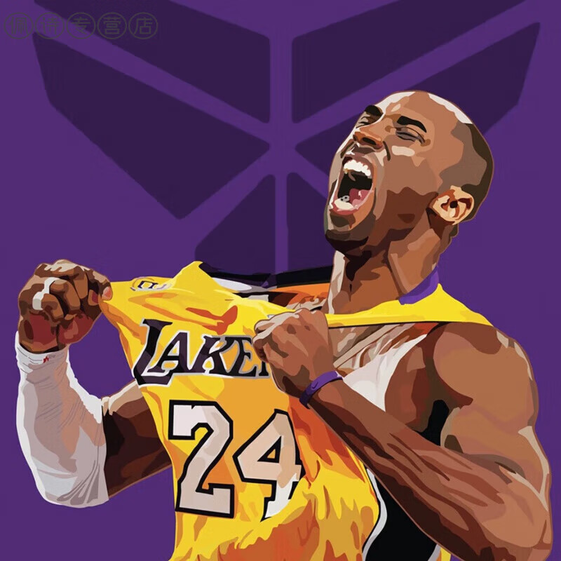 库里欧文数字油画定制diy动漫小尺寸图片定制人像 1号图 40*40 x 实木