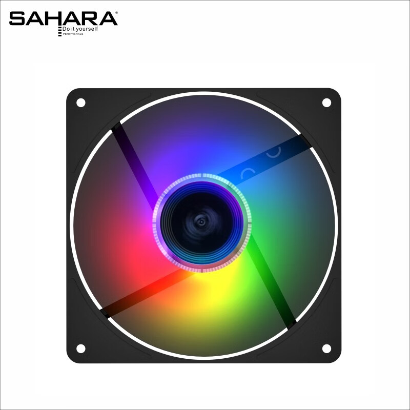 撒哈拉电脑主机风扇LED彩虹遥控风扇12CM RGB风扇散热风扇静音 14CM寒冰140幻彩版（需搭配控制器）