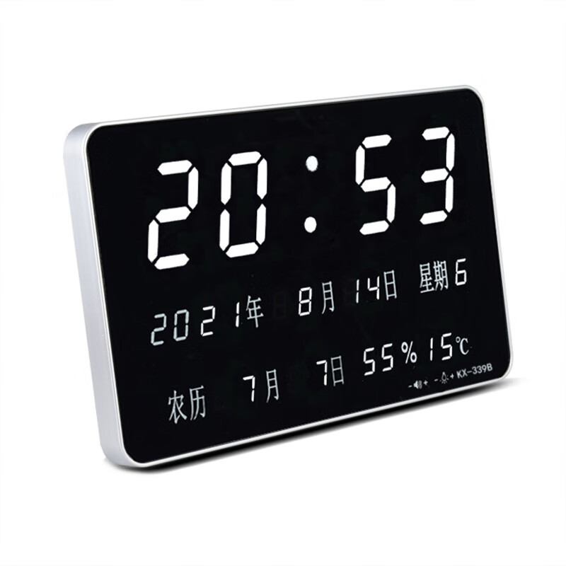 北极星(polaris)led万年历电子挂钟客厅创意静音电子钟表日历时 339