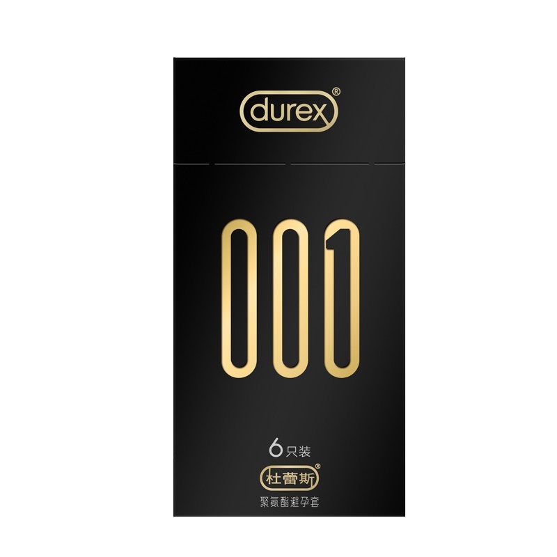 杜蕾斯air超薄001持久空气薄黑金情爱四合一组合 【薄至001】6只