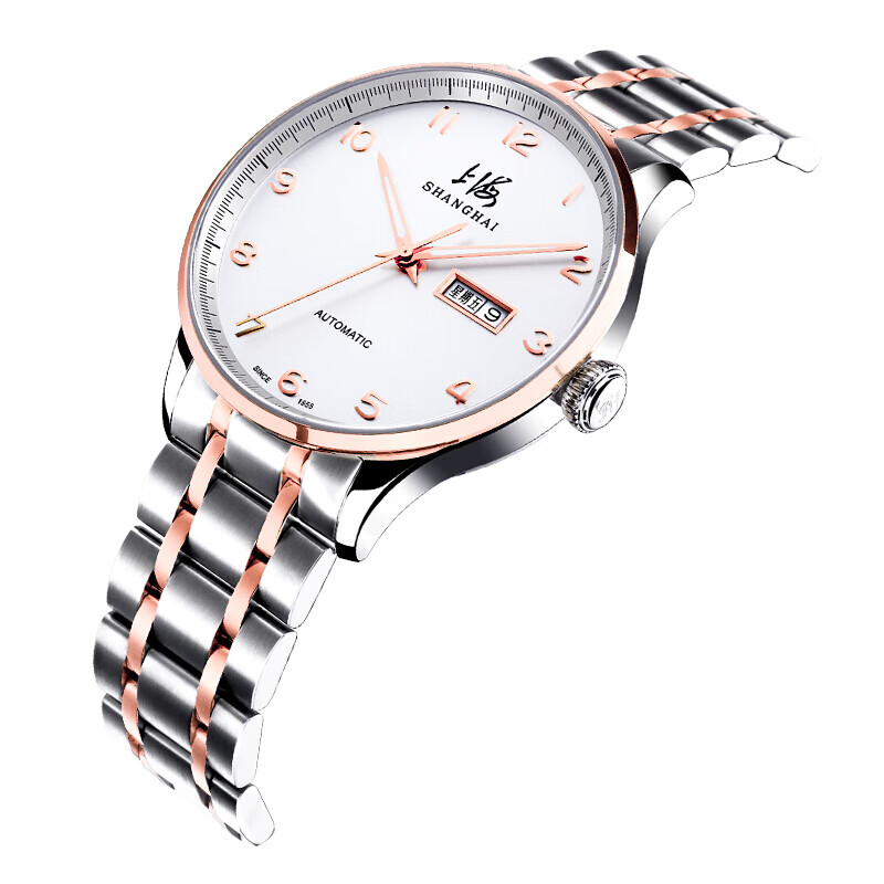 上海(shanghai)手表 御驰系列商务休闲双历自动机械透底男表 sh3013r