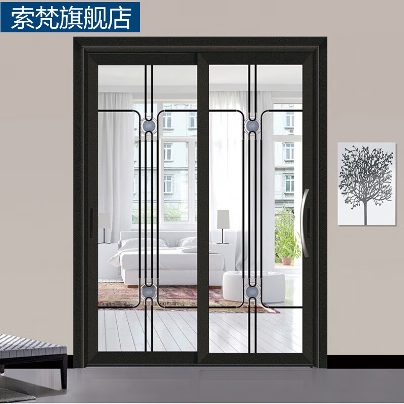索梵 推拉门定制双层中空钢化玻璃客厅卧室厨房阳台商铺隔断