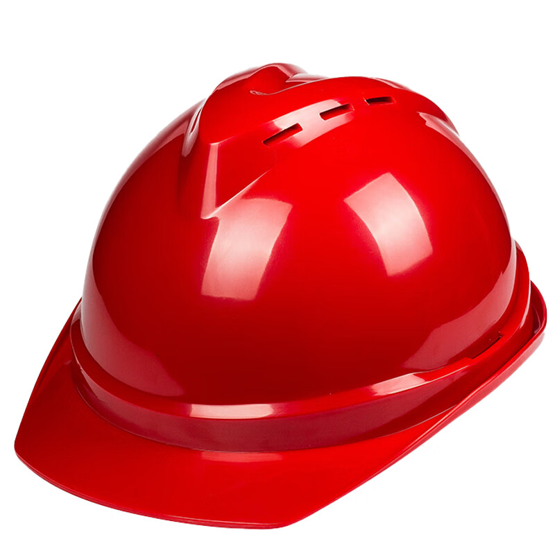 酷仕盾 安全帽防砸抗冲击 透气工业头盔 建筑工地施工头盔 红色pe安全