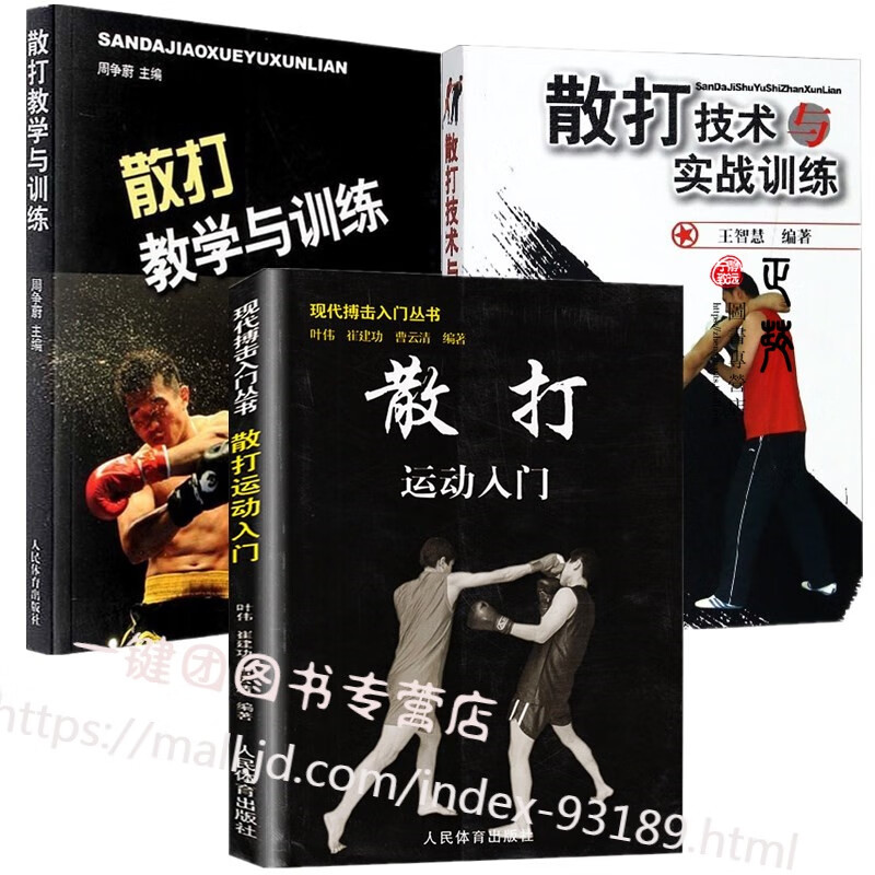 3册 散打教学与训练 散打技术与实战训练 散打运动入门 中国武术书籍
