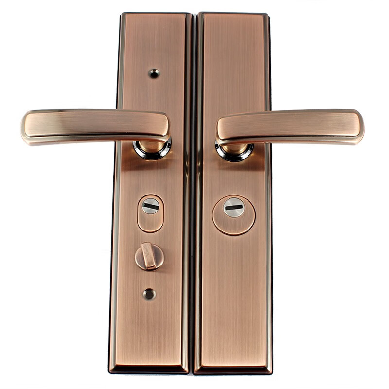 奥本防盗门把手 不锈钢防盗门锁拉手 进户门锁防撬面板H007红古