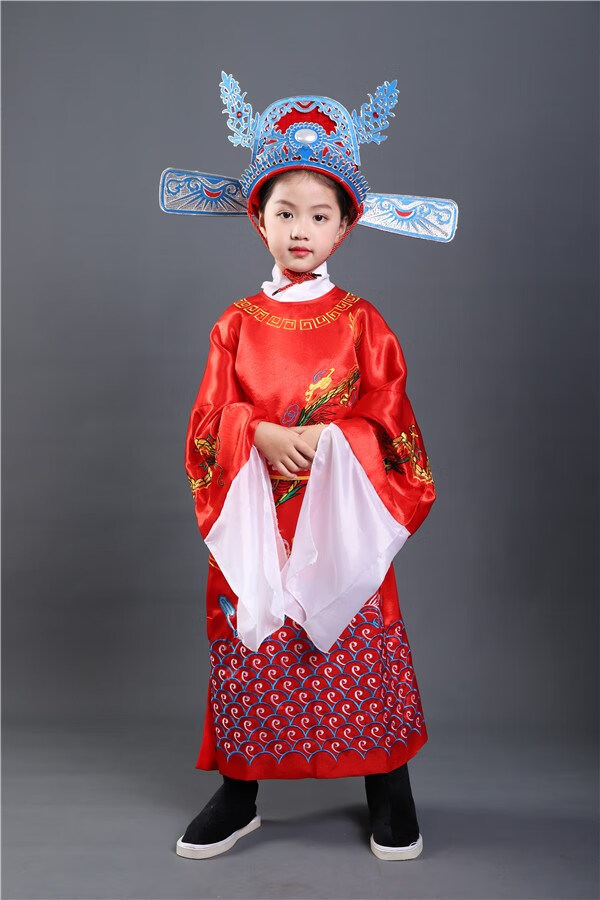 小孩戏剧表演穿的衣服女驸马儿童状元服演出服装古装状元帽戏曲京剧
