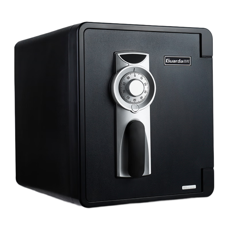 盾牌（GUARDA）防火保險(xiǎn)柜/箱家用型防盜防搬走2087款UL美標(biāo)防火60分鐘小型機(jī)械鎖防水衣柜床頭柜入墻43/45/60cm 2087黑-高43cm-帶地鎖-機(jī)械鎖 【美國(guó)UL防火60分鐘認(rèn)證】-防水8小時(shí)