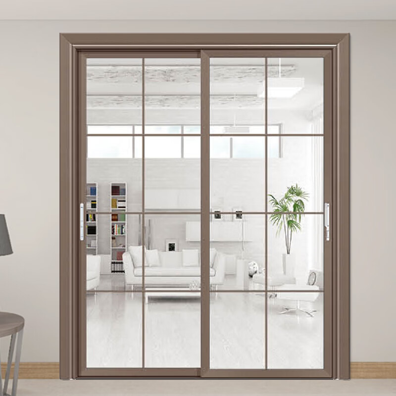 门隔断厕所门三联动地轨吊滑门双层钢化玻璃钛镁铝合金推拉门完美系统