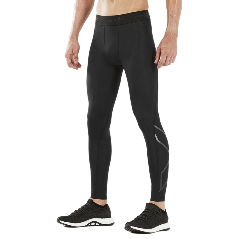 2XU Force系列緊身褲男 MCS壓縮褲戶外跑步運動專業(yè)訓(xùn)練馬拉松健身褲 黑色 S