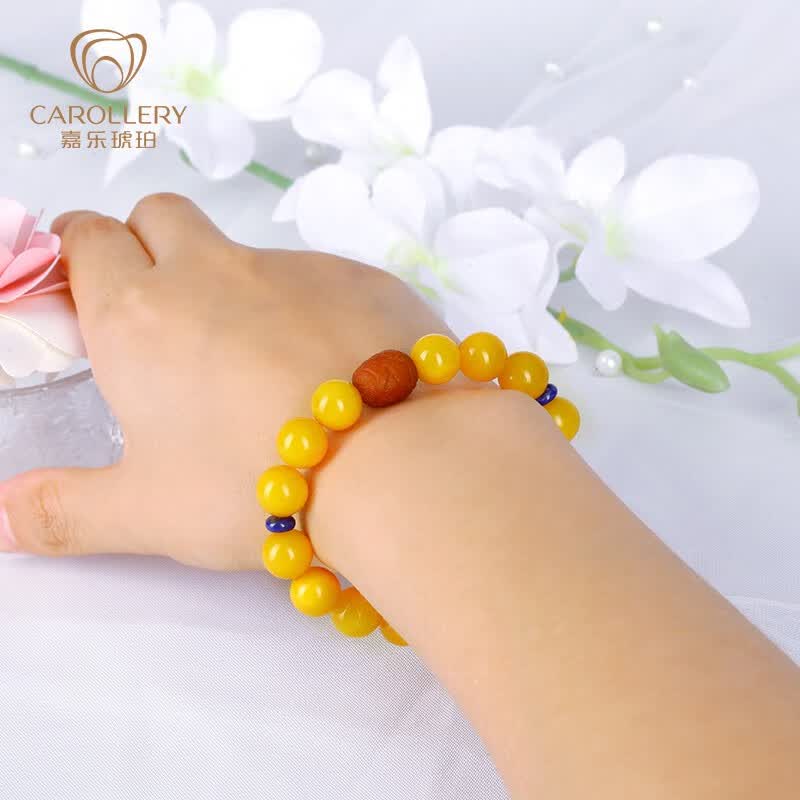 嘉乐琥珀蜜蜡手串男女鸡油黄老蜡圆珠单圈手链波罗的海首饰DIY 蜜蜡手串约10mm约11克/A0136高性价比高么？