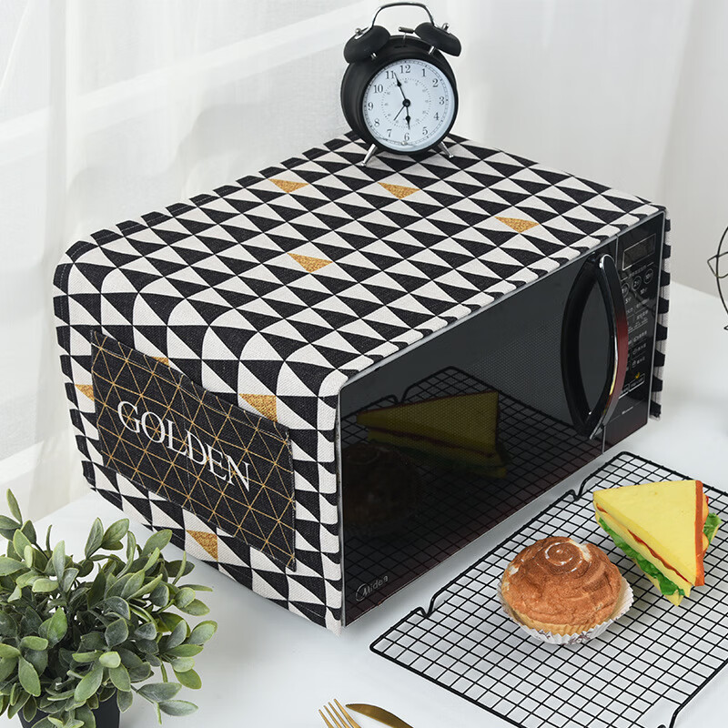 茶云艺云格兰仕微波炉罩防尘防油罩子美的烤箱微波炉帘盖巾收纳袋通用