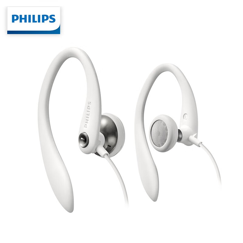 飞利浦（PHILIP） SHS3305手机运动跑步耳挂式耳机耳麦音乐电 白色