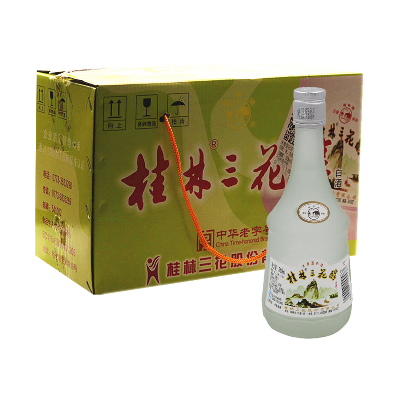 桂林三花酒 低度白酒 米香型 经典三花醇 32度 360ml*8瓶 整箱装