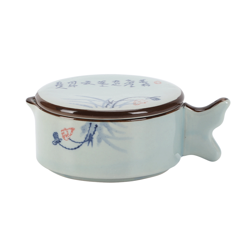 【全網(wǎng)低價(jià)，真便宜直播間】天天練(Tiantianlian)荷花墨池 帶蓋硯臺(tái)墨海陶瓷水洗筆掭墨碟文房四寶 TN-1838