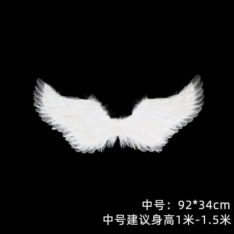 仿真天使恶魔翅膀cos成人拍摄道具羽毛唯美仙女黑色背饰儿童六一节